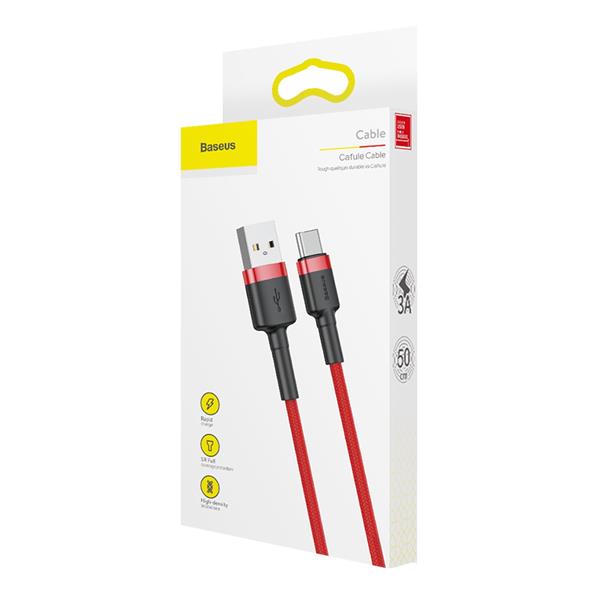 Baseus kabel Cafule USB - USB-C 0,5 m 3A czerwony-2078645