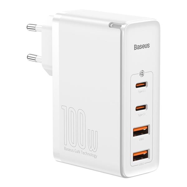 Baseus GaN2 Pro szybka ładowarka sieciowa 100W USB / USB Typ C Quick Charge 4+ Power Delivery biały (CCGAN2P-L02)-2190556