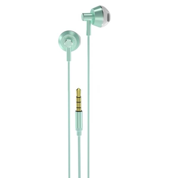 XO słuchawki przewodowe EP34 jack 3,5mm douszne zielone-2047686