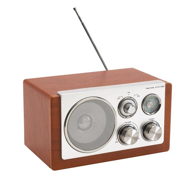 Radio AM/FM CLASSIC, brązowy, srebrny-2304786