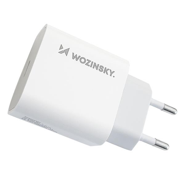 Wozinsky szybka ładowarka sieciowa EU USB Typ C Power Delivery 20W + kabel przewód USB Typ C / Lightning 1m biały-2195035