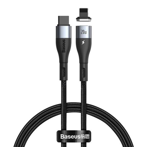 Baseus Zinc magnetyczny kabel USB Typ C - Lightning Power Delivery 20 W 1 m czarny (CATLXC-01)-2173291