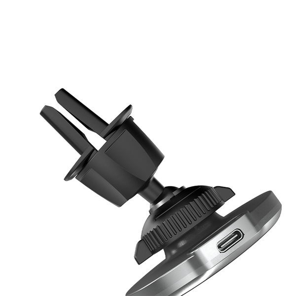 Dudao samochodowa ładowarka bezprzewodowa Qi 15W do iPhone (seria 12 i nowsze) kompatybilna z MagSafe magnetyczny uchwyt na kratkę wentylacji czarny (F13XS black)-2242263