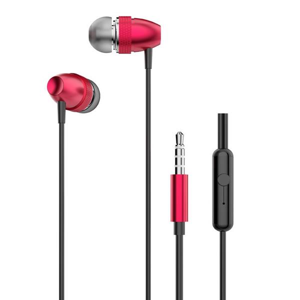 Dudao przewodowe słuchawki dokanałowe zestaw słuchawkowy ze złączem 3,5 mm mini jack czerwony (X2Pro red)-2171066