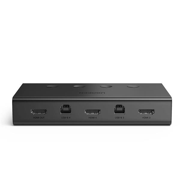 Ugreen przełącznik KVM (Keyboard Video Mouse) 4 x 1 HDMI (żeński) 4 x USB (żeński) 4 x USB Typ B (żeński) czarny (CM293)-2262022