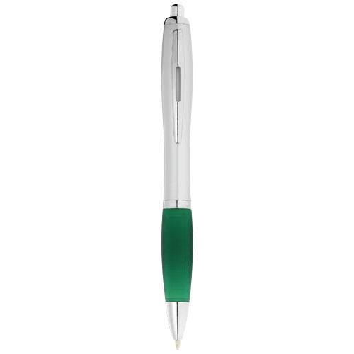 Długopis ze srebrnym korpusem i kolorowym uchwytem Nash-1374646