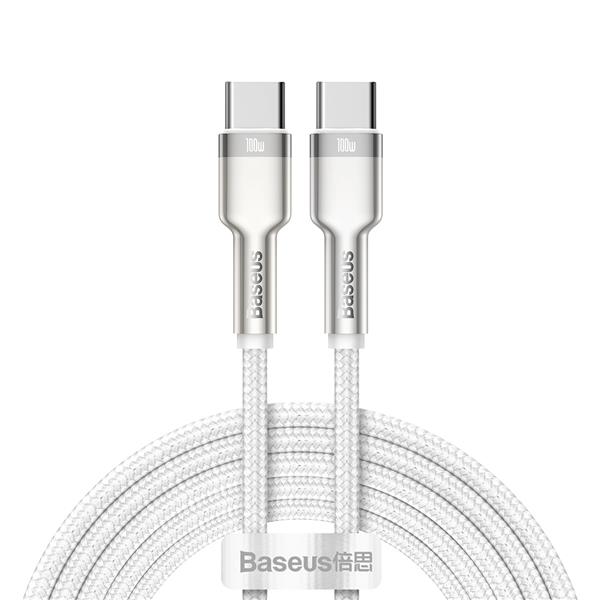 Baseus kabel Cafule Metal PD USB-C - USB-C 2,0 m biały 100W-2066426