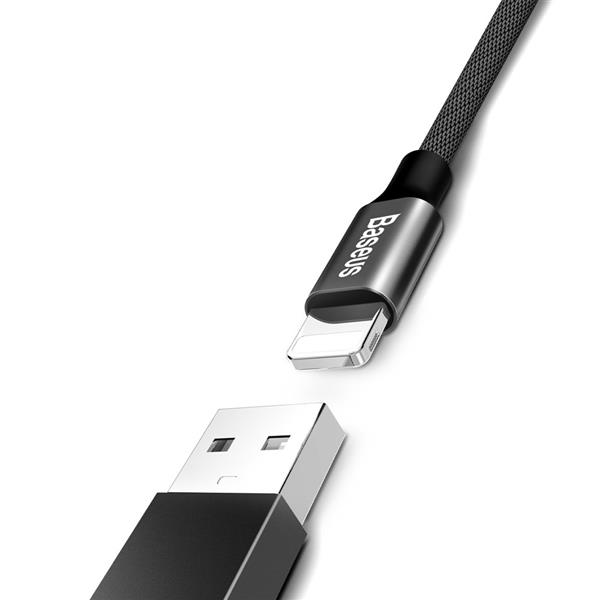 Baseus Yiven kabel przewód w materiałowym oplocie USB / Lightning 1,2M czarny (CALYW-01)-2142558