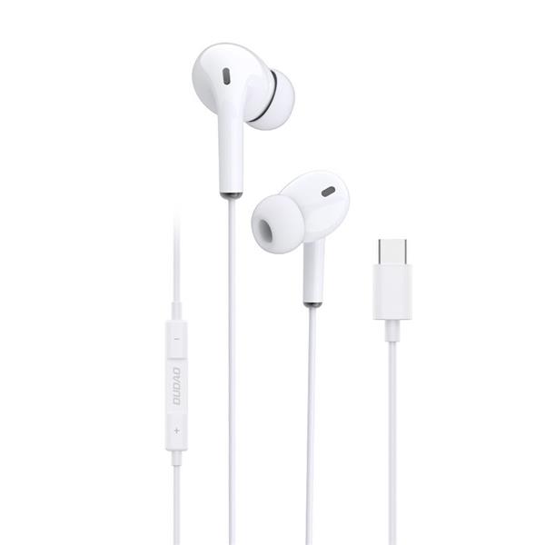 Dudao dokanałowe słuchawki zestaw słuchawkowy z pilotem i mikrofonem USB Typ C biały (X14T white)-2155629