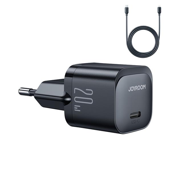 Mini ładowarka USB C 20W PD z kablem USB C - Lightning Joyroom JR-TCF02 - czarna-3115190