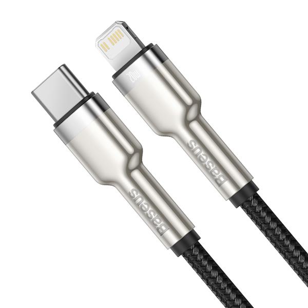 Baseus kabel Cafule Metal PD USB-C - Lightning 0,25 m czarny 20W-2090744