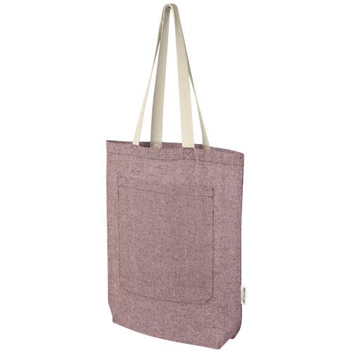 Pheebs torba na zakupy o pojemności 9 l z bawełny z recyklingu o gramaturze 150 g/m2 i z przednią kieszenią-2372573