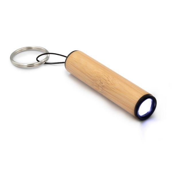 Bambusowy brelok do kluczy, lampka 1 LED-2135714