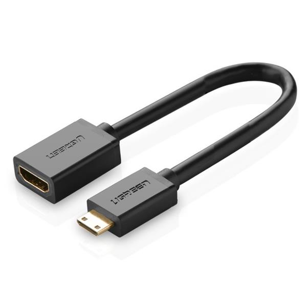 Ugreen kabel adapter przejściówka HDMI (żeński) - mini HDMI (męski) 4K 60 Hz Ethernet HEC ARC audio 32 kanały 22 cm czarny (20137)-2170152