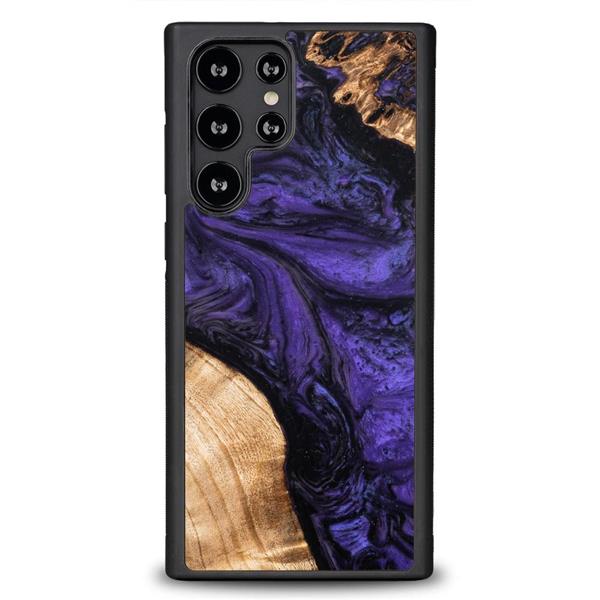 Etui z drewna i żywicy na Samsung Galaxy S22 Ultra Bewood Unique Violet - fioletowo-czarne-3133077