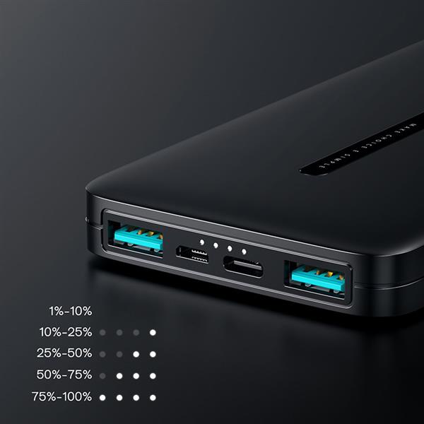 Joyroom power bank 10000mAh 2,1A 2x USB czarny (JR-T012 black)-2246394