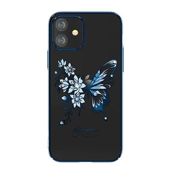 Kingxbar Butterfly Series błyszczące etui ozdobione oryginalnymi Kryształami Swarovskiego motyle iPhone 12 mini niebieski-2165197