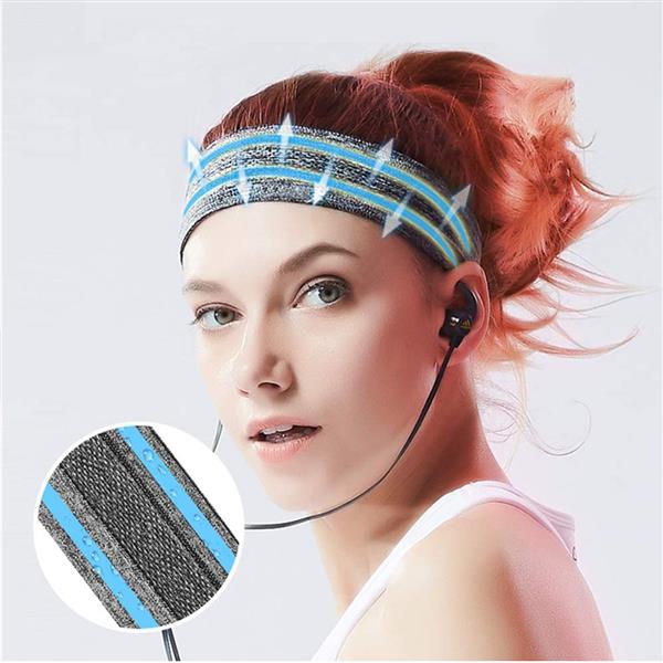 Elastyczna materiałowa opaska na głowę do biegania fitness niebieski-2393992