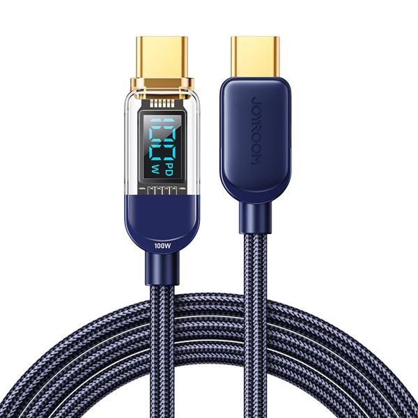 Joyroom kabel USB C – USB C 100W do szybkiego ładowania i transferu danych 1,2 m niebieski (S-CC100A4)-2966885