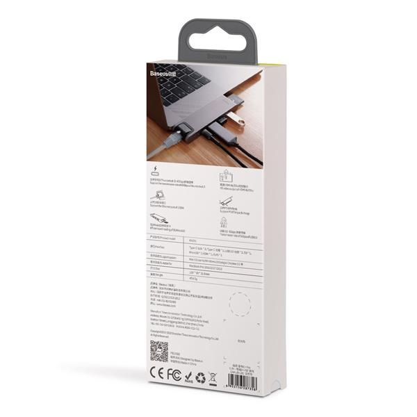 Baseus wielofunkcyjny HUB 7w1 stacja dokująca USB C Thunderbolt (MacBook Pro 2016 / 2017 / 2018) szary-2964230
