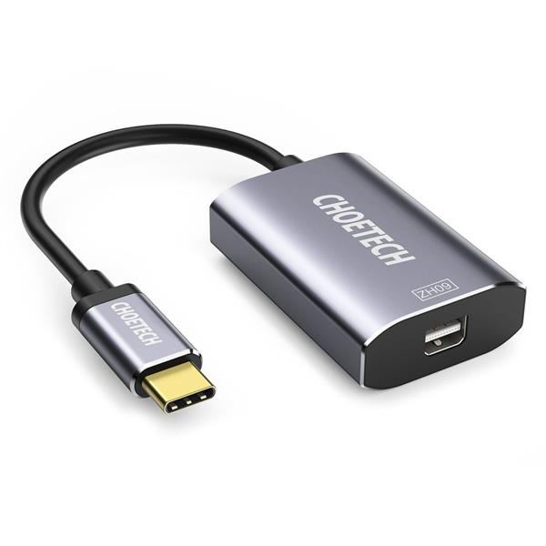Choetech jednokierunkowy kabel przejściówka adapter z USB Typ C na mini DisplayPort 4K 60Hz szary (HUB-M06)-2218765