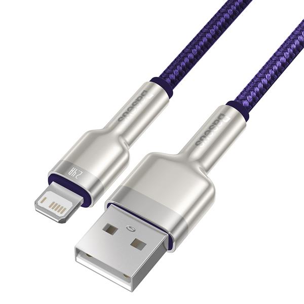 Baseus kabel Cafule Metal USB - Lightning 2,4A 1,0 m fioletowy-2047735