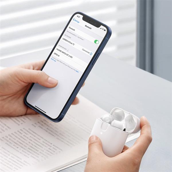 Ugreen HiTune T2 ENC dokanałowe wodoodporne bezprzewodowe słuchawki Bluetooth 5.0 biały (WS105)-2205719