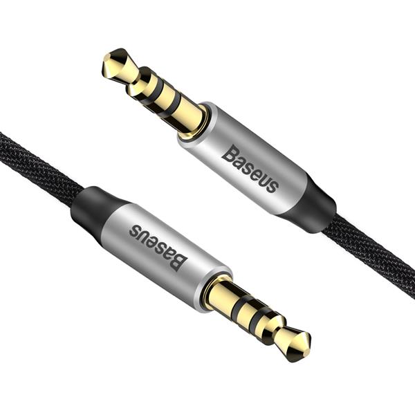 Baseus kabel audio Yiven M30 jack 3,5 mm - jack 3,5 mm 1,5 m srebrno-czarny-2095424