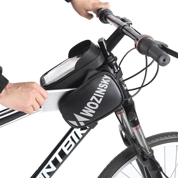 Wozinsky torba rowerowa na ramę z etui na telefon 1,5 l czarny (WBB21BK)-2168649