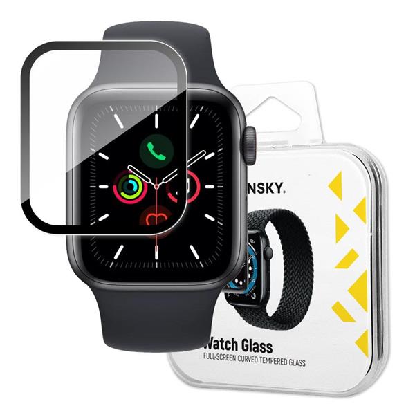 Wozinsky Watch Glass hybrydowe szkło do Apple Watch 6 40mm / Watch 5 40mm / Watch 4 40mm / Watch SE 40mm czarny-2395242