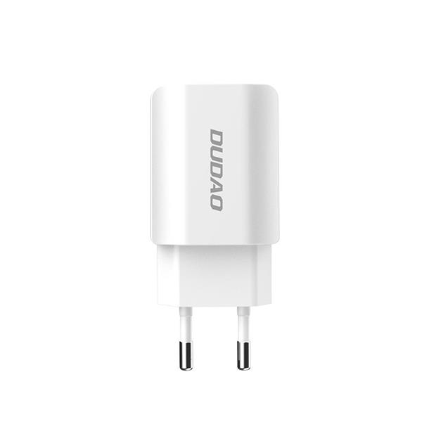 Dudao ładowarka sieciowa EU 2x USB 5V/2.4A + kabel Lightning biały (A2EU + Lightning white)-2148430