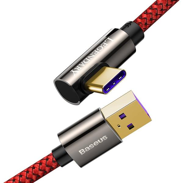 Baseus Legendary kątowy kabel przewód dla graczy USB - USB Typ C 66W 1m czerwony (CACS000409)-2213769