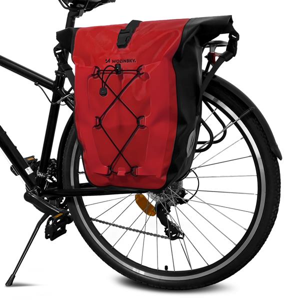 Wozinsky wodoodporna torba rowerowa sakwa na bagażnik 25l czerwony (WBB24RE)-2260818