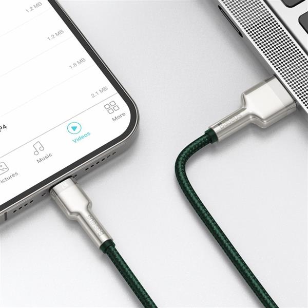 Baseus Cafule Metal Data kabel USB - Lightning 2,4 A 2 m zielony (CALJK-B06)-2179270