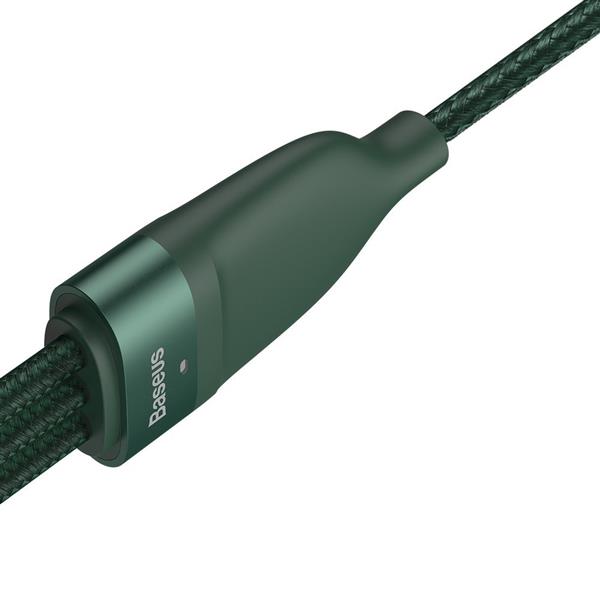 Baseus 3w1 kabel USB / USB Typ C - USB Typ C / Lightning / micro USB (5 A - 100 W / 20 W / 18 W) 1,2 m Power Delivery Quick Charge zielony (CA2T3-06)-2179003