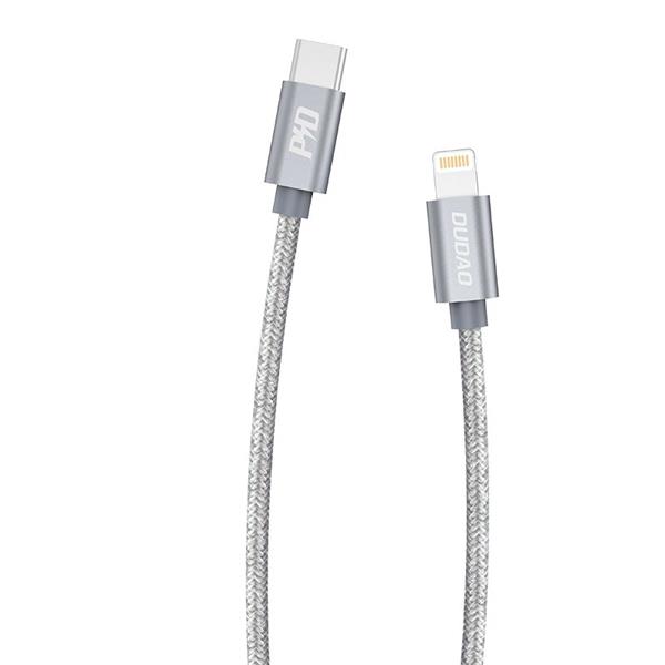 Dudao kabel przewód USB Typ C - Lightning Power Delivery 45W 1m szary (L5Pro grey)-2149752