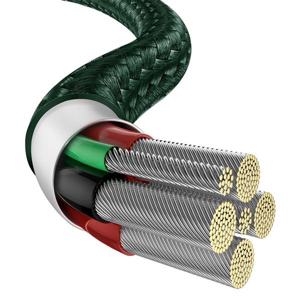 Baseus Water Drop kabel USB - USB Typ C 66 W (11 V / 6 A) Huawei SuperCharge SCP 2 m zielony (CATSD-N06)-2186266