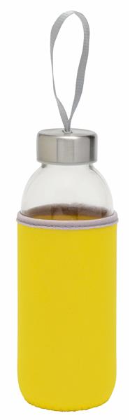 Szklana butelka TAKE WELL, transparentny, żółty-2303804