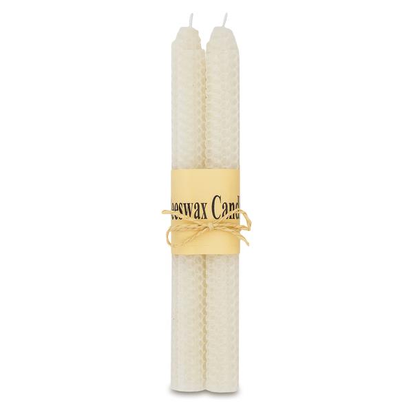 Zestaw 2 długich świec z wosku pszczelego Biella, biały-2650849