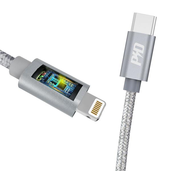 Dudao kabel przewód USB Typ C - Lightning Power Delivery 45W 1m szary (L5Pro grey)-2149755