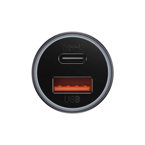Baseus Golden Contactor Max szybka ładowarka samochodowa USB + USB typu C 60 W Quick Charge ciemnoszary (CGJM000113)-2386990