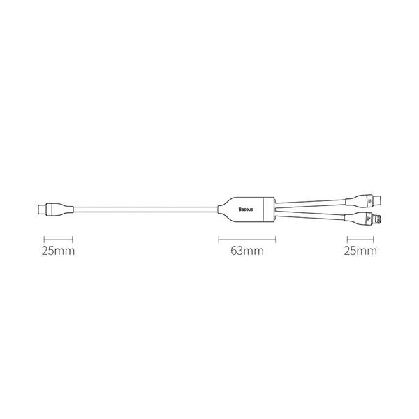 Baseus Flash Series 2w1 kabel USB Typ C - USB Typ C / Lightning Power Delivery Quick Charge 100 W 1,2 m czarny (CA1T2-F01)-2199012