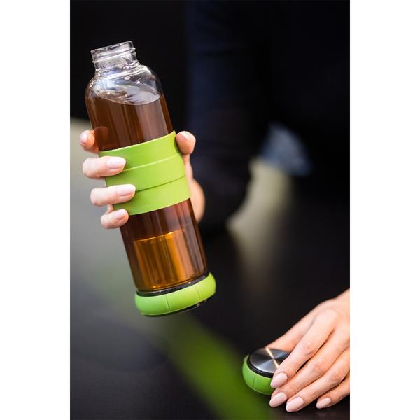 Szklana butelka z zaparzaczem do herbaty Sulmona 550 ml, zielony-1632053