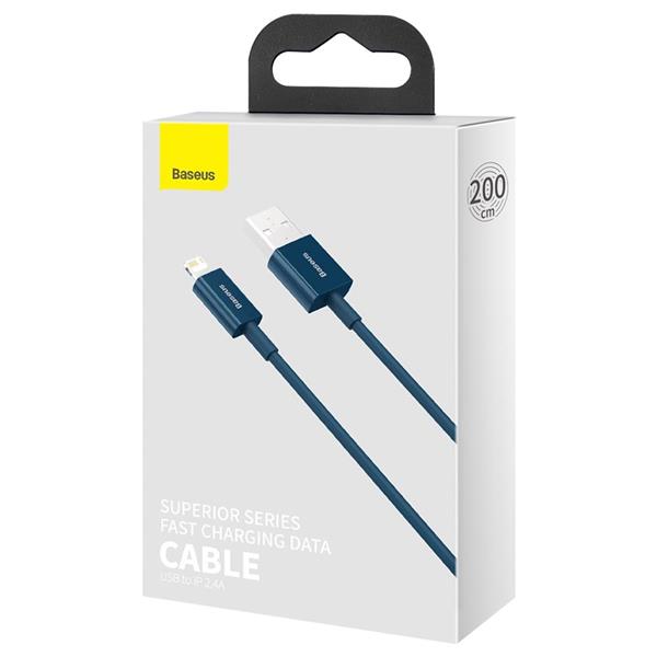 Baseus kabel Superior USB - Lightning 2,0 m 2,4A niebieski-3029707