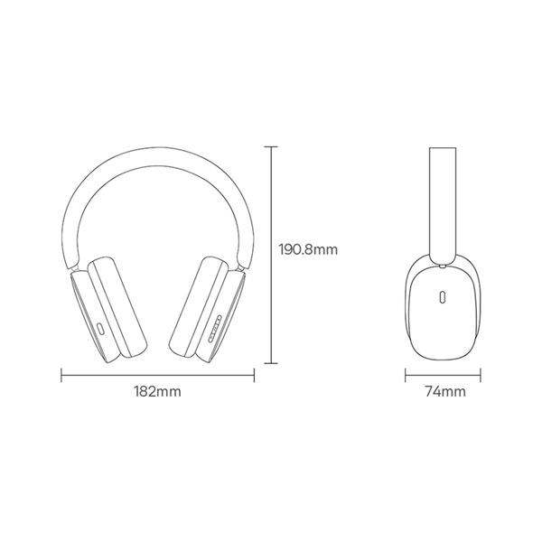 Baseus Bowie H1 słuchawki bezprzewodowe Bluetooth 5.2 ANC szary (NGTW230013)-2404078