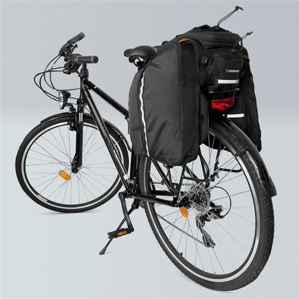 Wozinsky duża torba rowerowa na bagażnik 35l + pokrowiec przeciwdeszczowy czarny (WBB19BK)-2168616