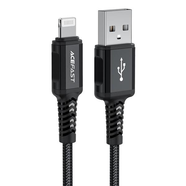 Acefast kabel MFI USB - Lightning 1,8m, 2,4A czarny (C4-02 A Black)-2269736