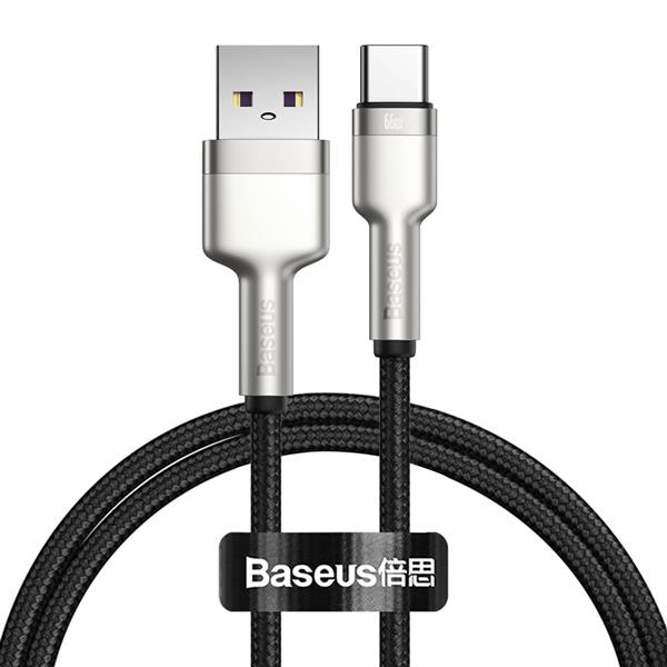 Baseus Cafule Metal Data kabel USB - USB Typ C 66W Quick Charge 1m czarny (CAKF000101)-2219187