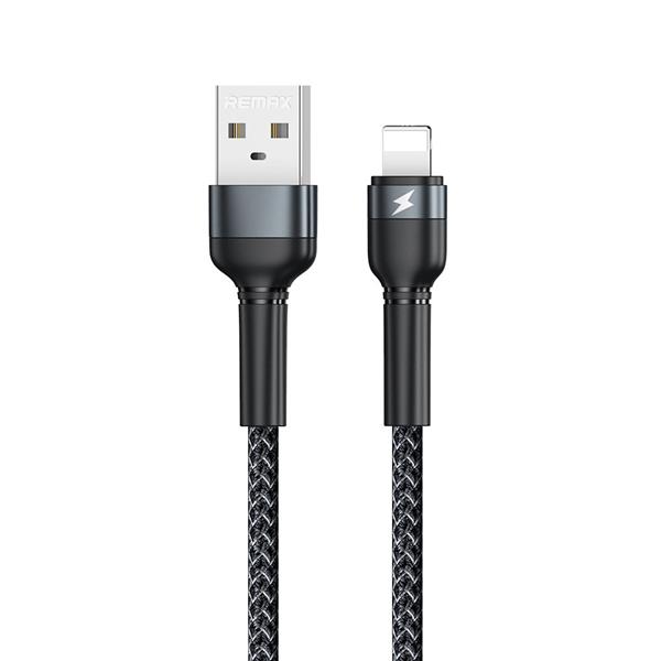 Remax kabel USB - Lightning 2,4 A 1 m do ładowania przesyłania danych czarny (RC-124i black)-2164183