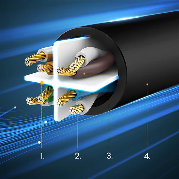 Ugreen kabel sieciowy internetowy LAN Ethernet U/UTP Cat. 6 1000Mb/s 8m czarny (NW102)-2964640